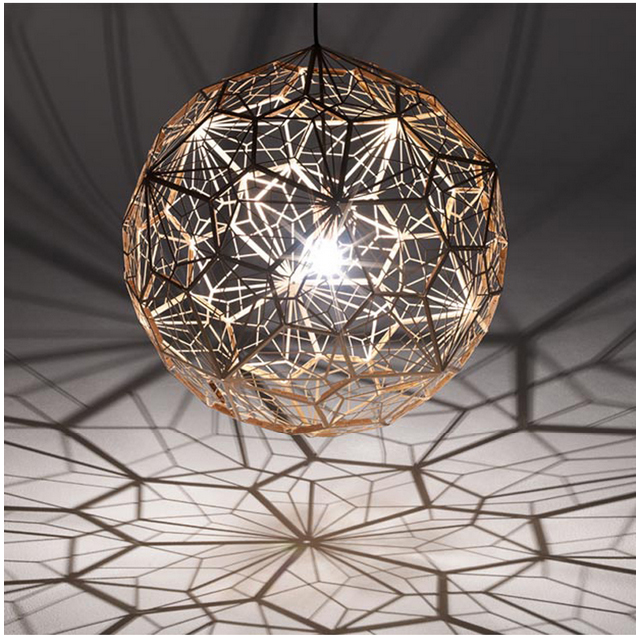 Modern pendant lighting featuring spherical designs in silver, gold, and copper finishes for hotels, cafes, bars, and residential interiors