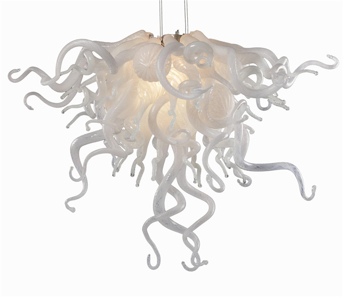 Modern pendant lights featuring handcrafted blown glass designs for stylish restaurant and hotel lighting