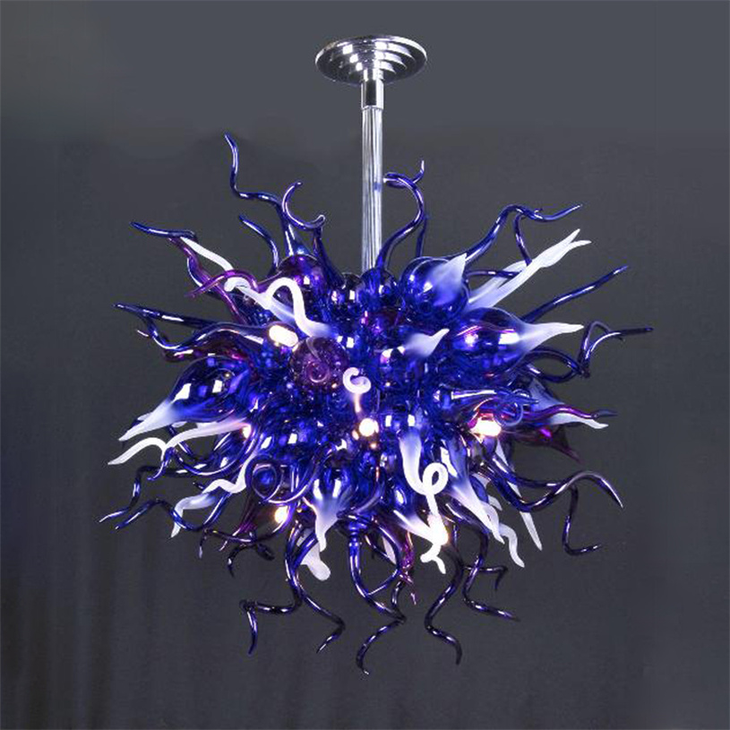 Modern pendant lights with multicolored hand-blown glass shades, 80cm wide and high, ideal for kitchen, bar, or bedroom decor