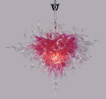 Modern pink chandeliers with handcrafted Murano glass and LED lights for elegant living rooms