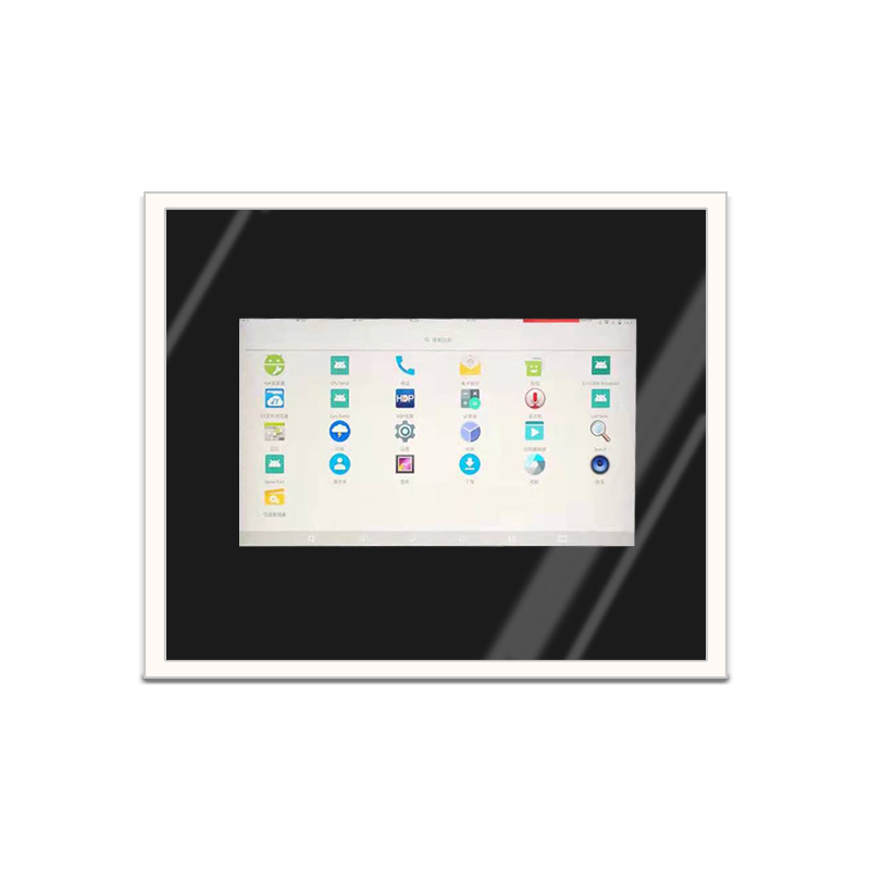 Modern rectangular LED mirror with intelligent time display for stylish indoor lighting