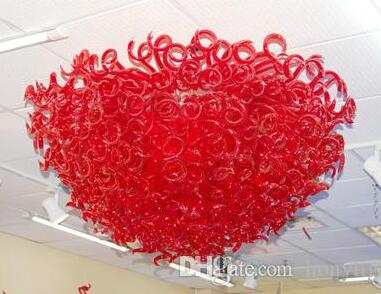 Modern red glass pendant lights, handcrafted chandeliers for dining rooms, bars, and living spaces
