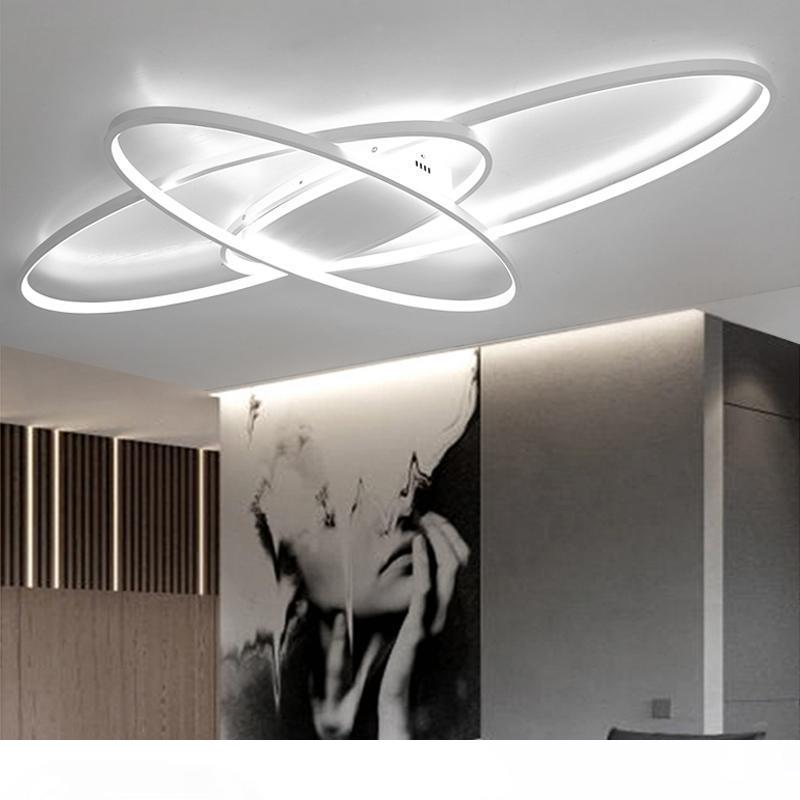 Modern remote-controlled dimmable LED ceiling lights in white and black for home decor in living rooms, bedrooms, and studies