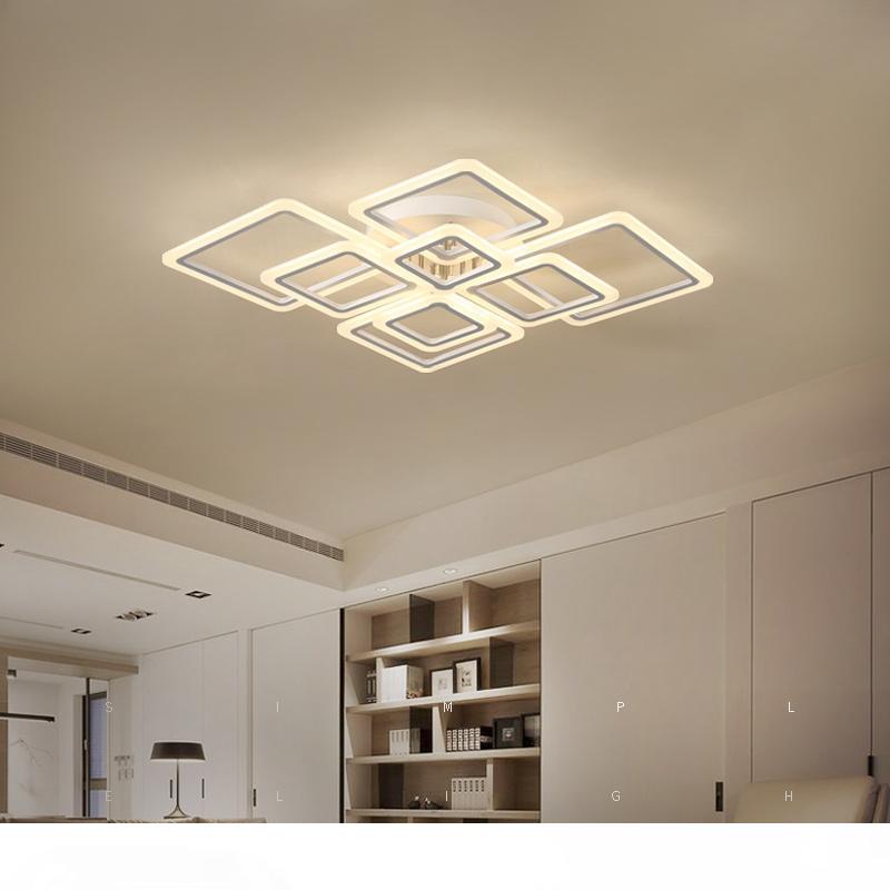 Modern square acrylic LED ceiling lights for living rooms, dining areas, and bedrooms