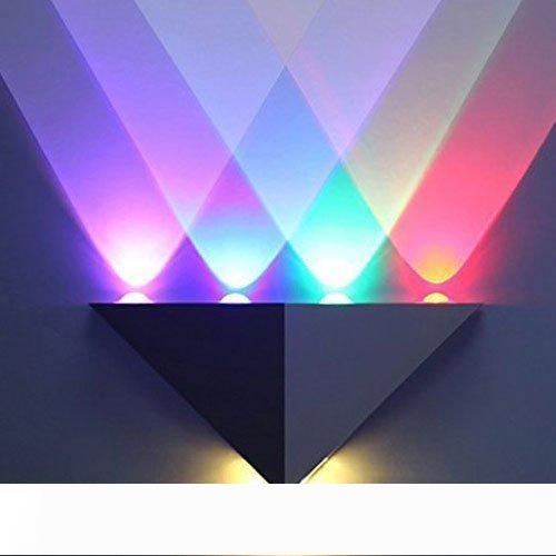 Modern triangular LED wall sconce with 5W up-down lighting for indoor hallways, studios, and theaters