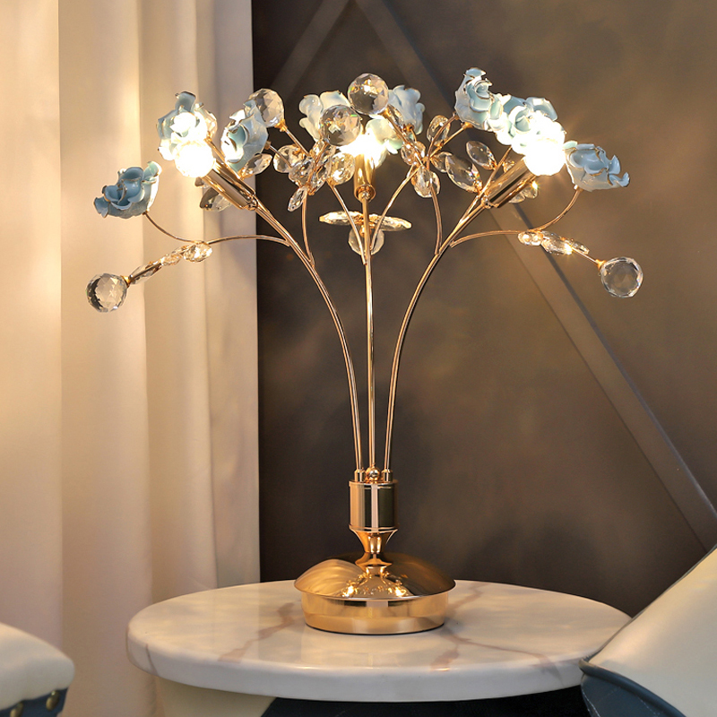 Modern wedding table lamps for bedroom nightstands, stylish European living room decor and trendy desk lights