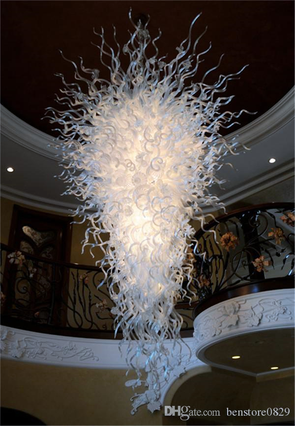 Modern White Glass Chandeliers with Artistic LED Lighting for Elegant Home Decor