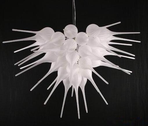 Modern white Murano glass chandelier with high-quality handmade crystal design for elegant bedroom decor
