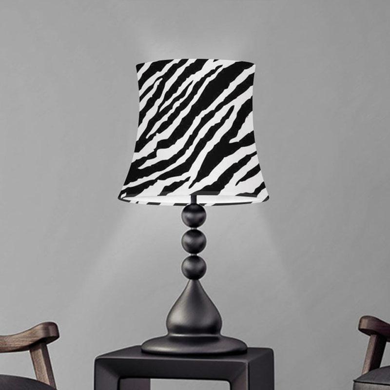 Modern zebra-print cloth lampshade for table and floor lamps, washable and stylish