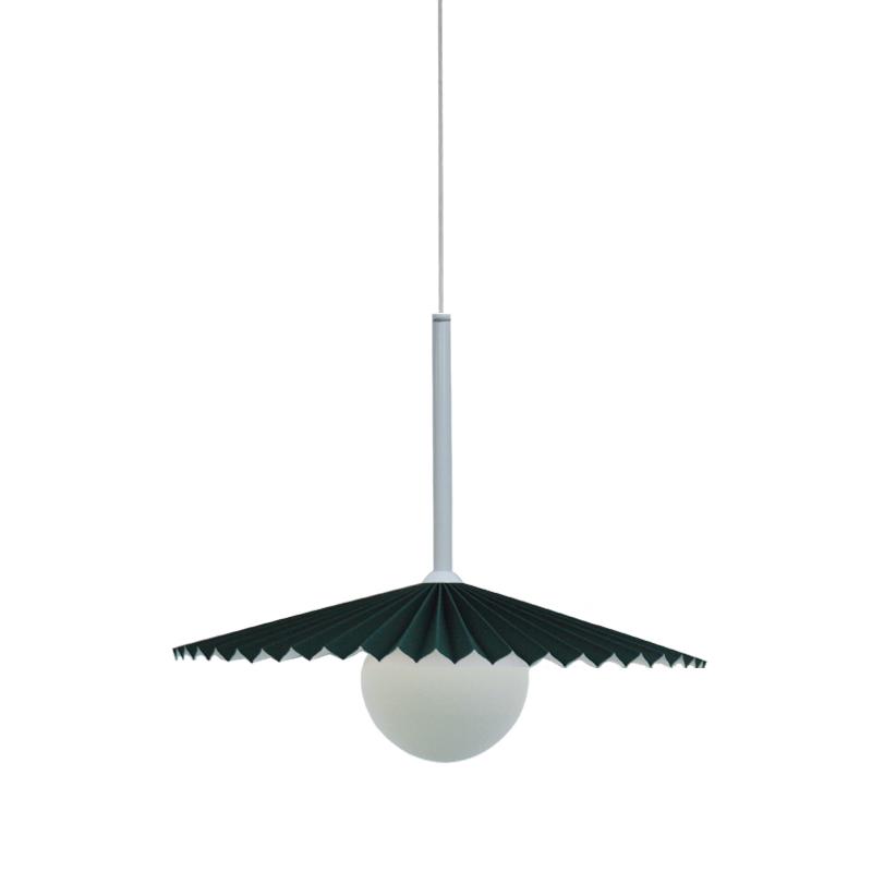 Modern-style antique green fabric pleated lampshade for home and restaurant decor