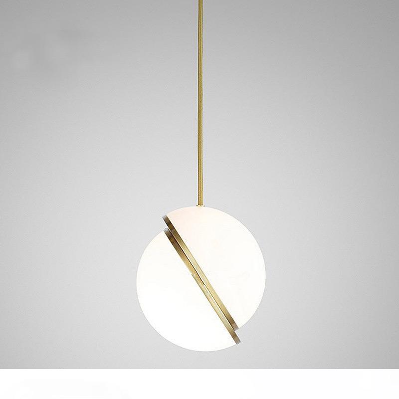 Moon Ball Pendant Lights - Modern Northern European Style Plated Hanging Lamp for Bedrooms, AC 90-260V