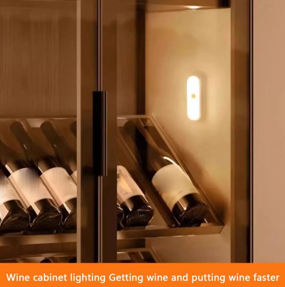 Motion-activated indoor lights with sensors, wireless magnetic nightlights for kitchens, closets, and stairs