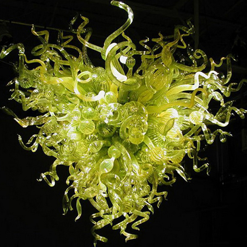 Mouth Blown Style Murano Glass Green Chandelier Lamp Borosilicate Modern Creative Amazing Wedding Centerpiece