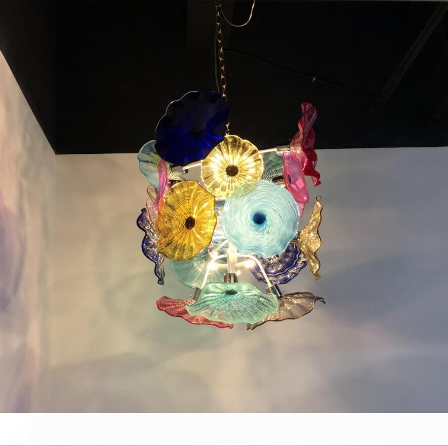 Mouth-blown vibrant Murano glass hanging plates for modern chandelier and dome decor lighting