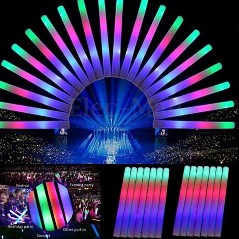 Multi Color LED Foam Glow Fluorescent Light For Concert Party Cheering Sticks Wedding LED Light