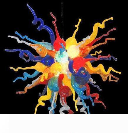 Multi-color artistic pendant lights for modern home and hotel decor, crafted from hand-blown glass crystals