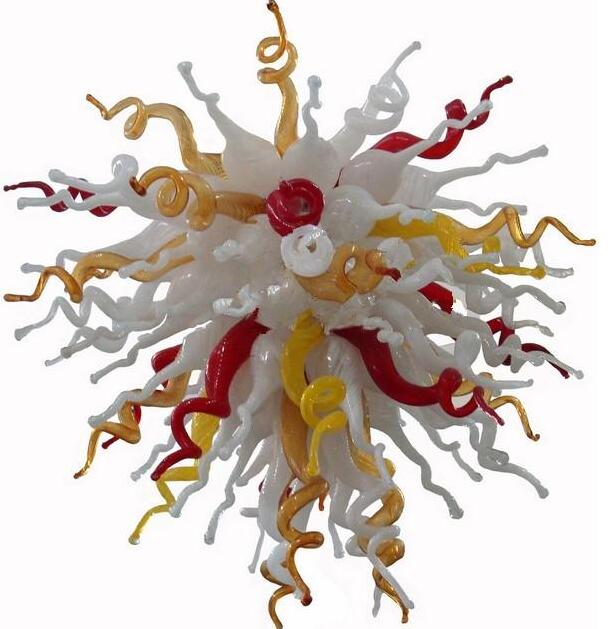 Multi-colored crystal chandeliers with hand-blown Murano glass and LED lighting for modern home decor