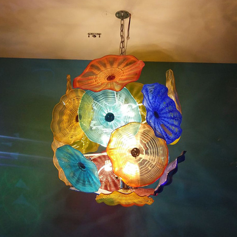 Murano Glass Pendant Lights with Handblown Colored Glass Shades, Modern Chandelier for Home Decor in 110-240V Range

Artistic Flower-Shaped Glass Chandelier Lighting for Contemporary Spaces, AC 110...