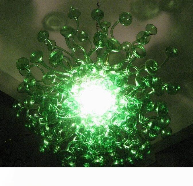 Murano Green Glass LED Chandelier Bulbs with Handcrafted Crystal Design, AC 110-240V, CE and UL Certified