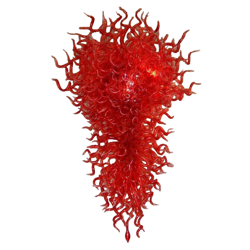 Murano Style Glass Pendant Lamps Large Hotel Home Decorative Chandeliers Red Color LED Hand Blown Glass Art Chandelier Lighting