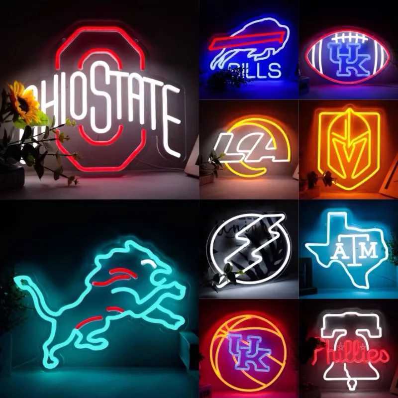 Neon LED wall decor for football club bars and man caves, perfect as a hanging bedroom accent