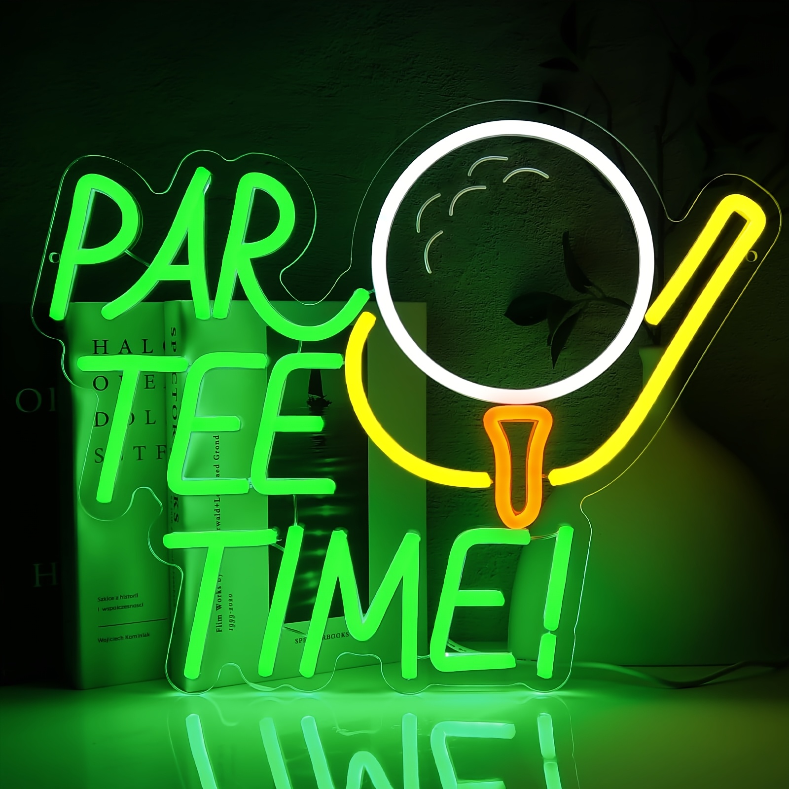 Neon wall decor sign for golf enthusiasts, 15.4x12.2 inch dimmable LED golf ball light with USB power, perfect for rooms, parties, clubs or offices