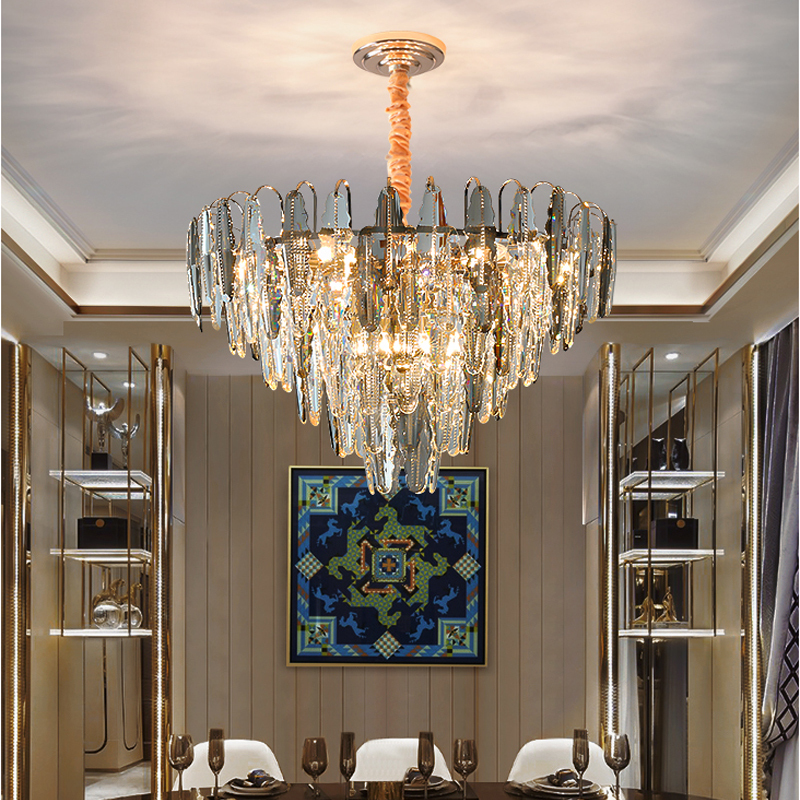 New Chandelier Lighting Luxury Hotel Culb Living Foyer Decoration Light Modern Crystal Chandeliers Atmosphere Dining Room Bedroom Pendant Lamp