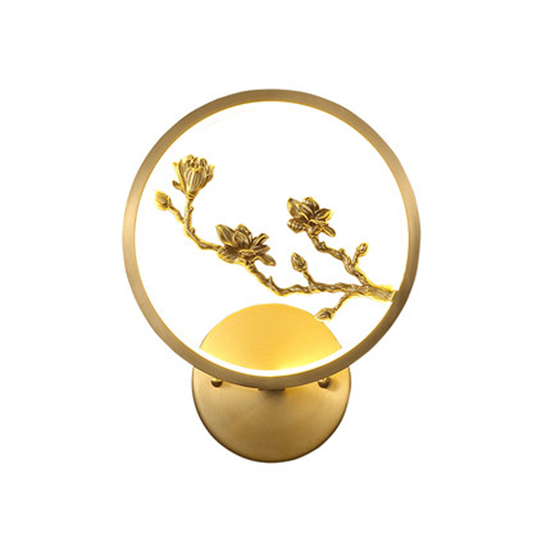 New Chinese-style copper wall lamps for bedrooms, bathrooms, living rooms, studies, hallways, and staircases with traditional antique lighting design