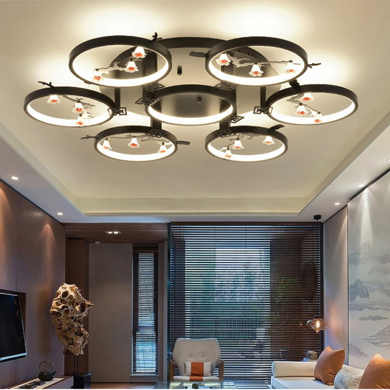 New Chinese-style LED ceiling light for modern living rooms, hotels, clubs, bedrooms, and studies with a retro decorative design