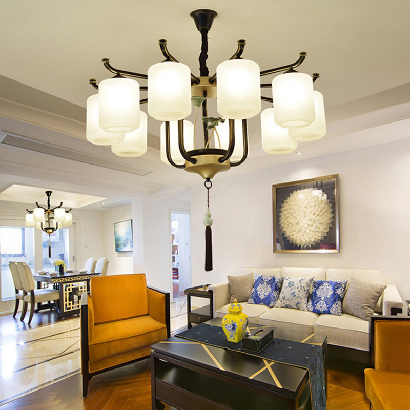 New contemporary Chinese ceramic chandelier lamps for modern living spaces, featuring classic bedroom and dining room lighting designs, ideal for hotel decor and pendant fixtures