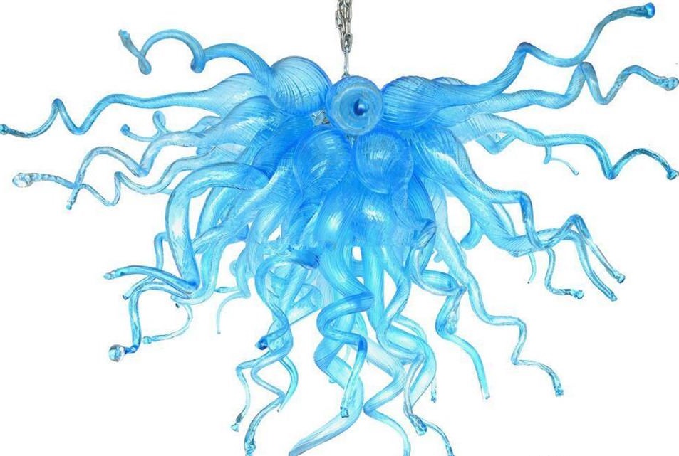 New European blown glass chandelier with free shipping, featuring LED lights in a handcrafted modern crystal design