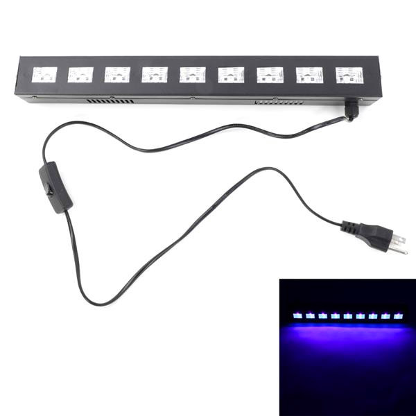 New high-quality 27W 9 LED purple stage lamp for weddings and parties, AC90V-240V, black