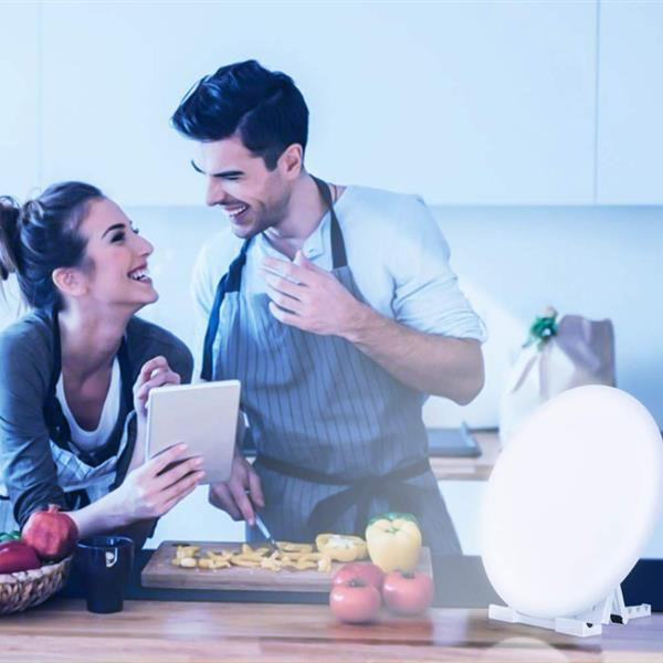 New high-quality white light therapy lamp with foldable stand for indoor use, available wholesale