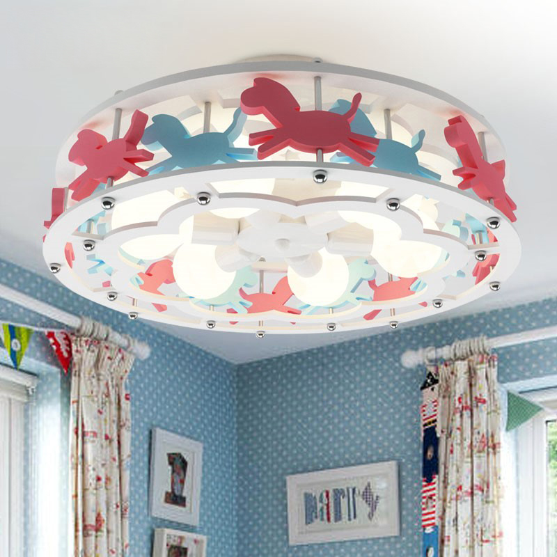 New LED ceiling light for kids' rooms with creative cartoon designs, ideal for bedrooms and kindergarten play areas