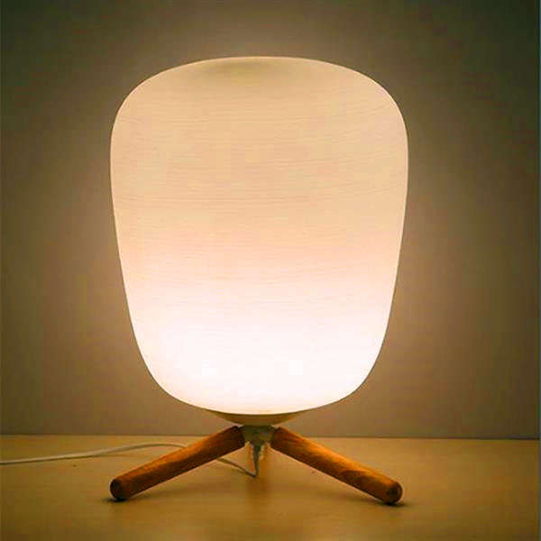 New stylish frosted glass and wood mini table lamp with US plug
