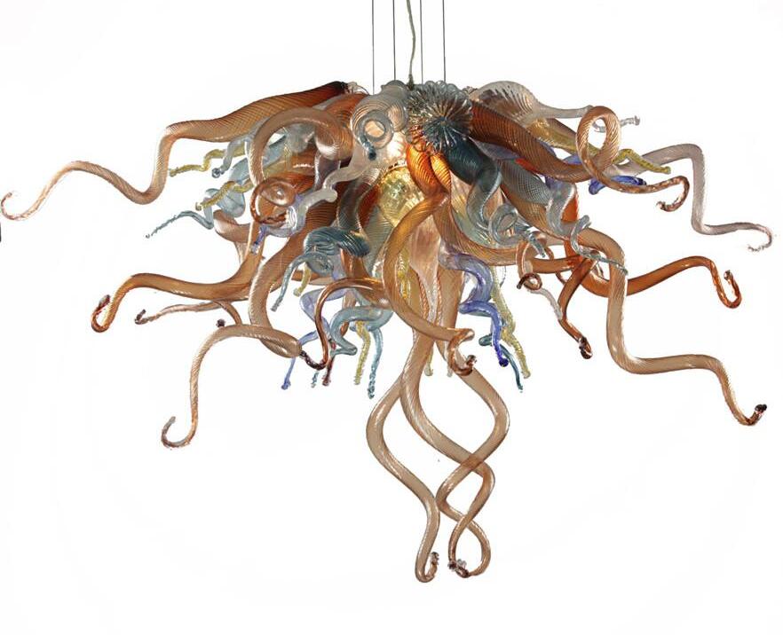 New stylish handmade pendant lights with blown glass shades, UL and CE certified, affordable art glass chandeliers