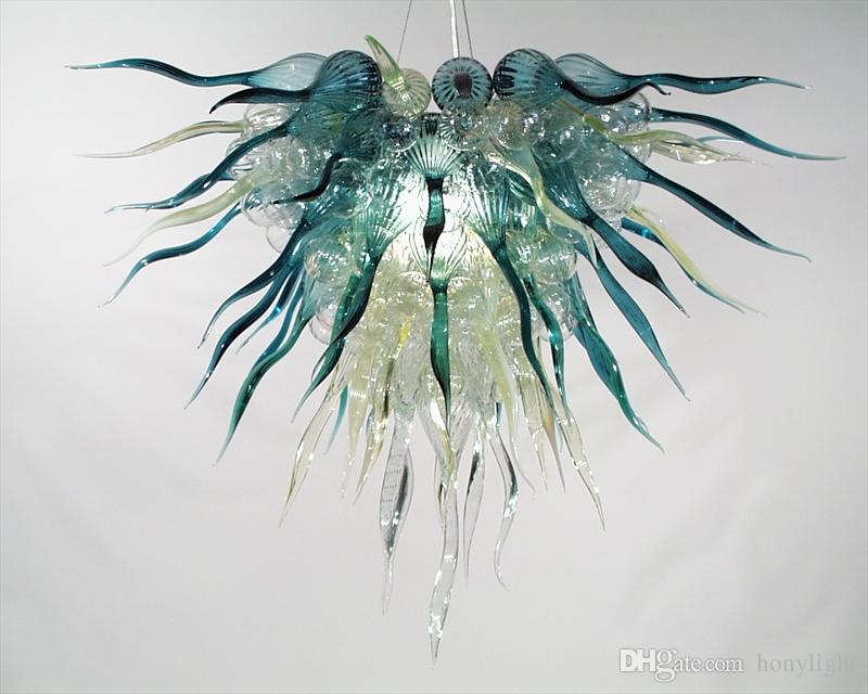 New stylish LED chandelier with handcrafted glass shades in European Italian design