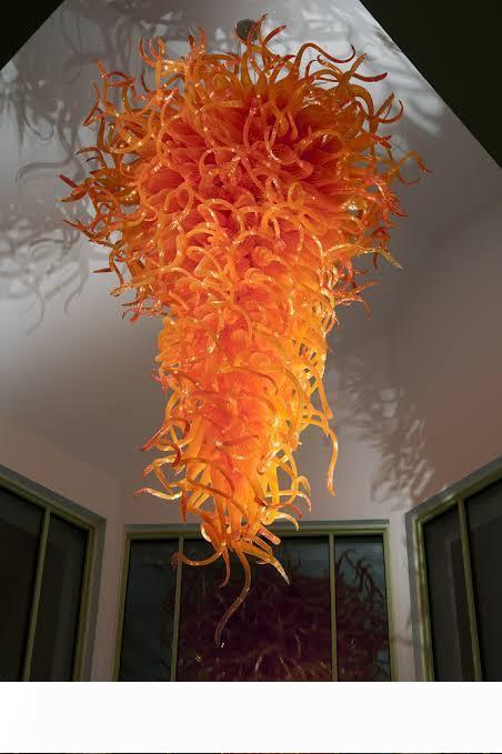 New stylish orange crystal pendant lamps with free shipping, handcrafted art glass chandelier lighting