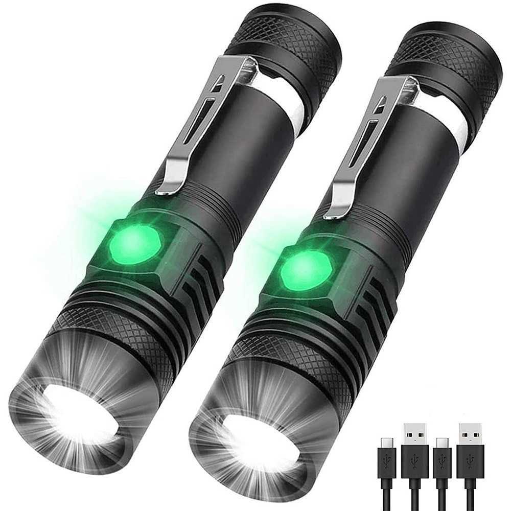 New USB rechargeable flashlight T6 zoom long-range high-intensity LED mini portable lantern decorative lighting flashlight X241109