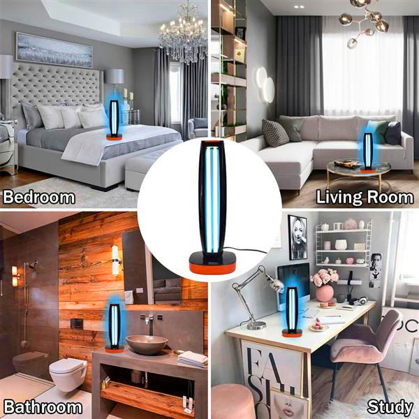 New wireless remote-controlled UV sterilization lamp with blue light, 1.5m black power cord, multifunctional