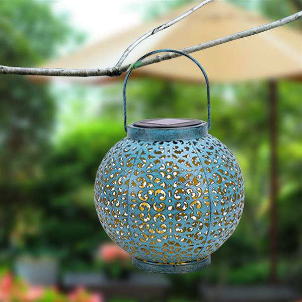 Newest automatic induction LED solar garden lamp with waterproof retro iron design in warm white