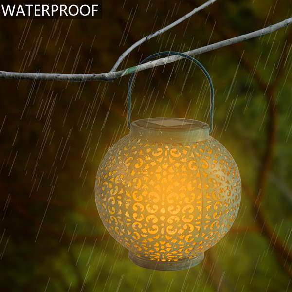 Newest solar-powered F8 straw hat lamp with automatic motion sensor for outdoor garden decoration, featuring waterproof retro iron design