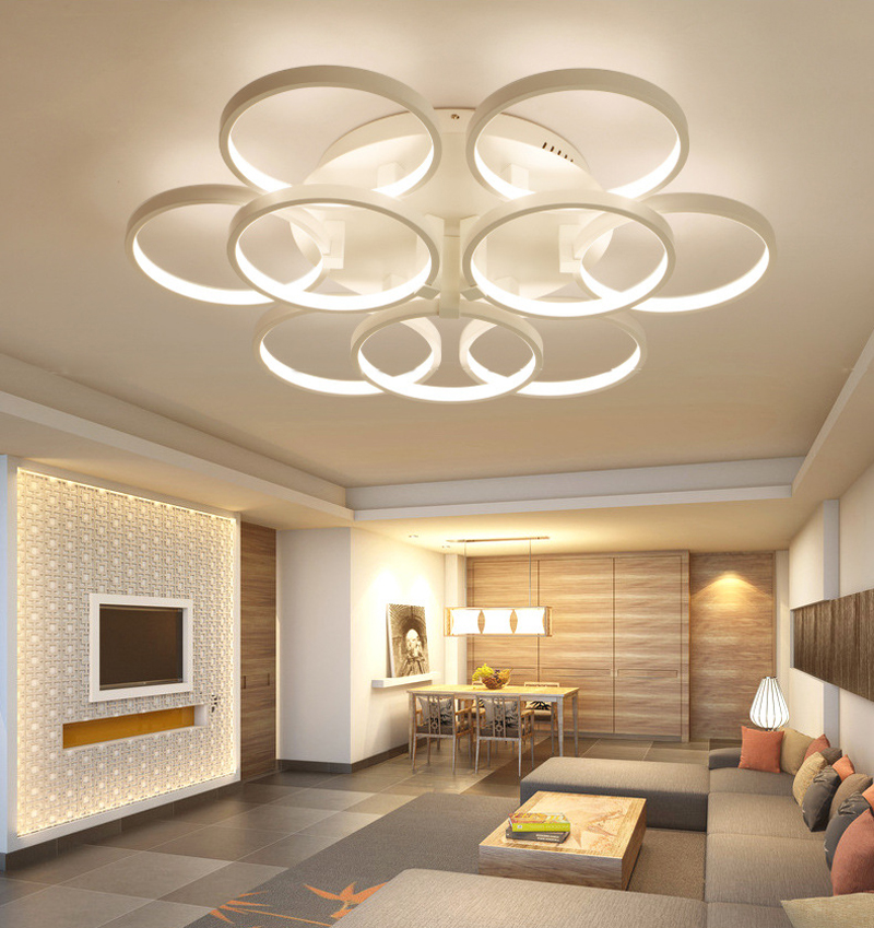 Newest Super-thin Led Circel Rings Pendant Light Round Ceiling Lamp Ring Chandelier