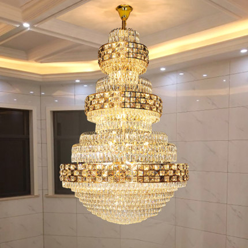 Newly designed LED crystal chandelier lights for modern American and European style homes, hotels, and indoor spaces with diameters of 120cm or 150cm