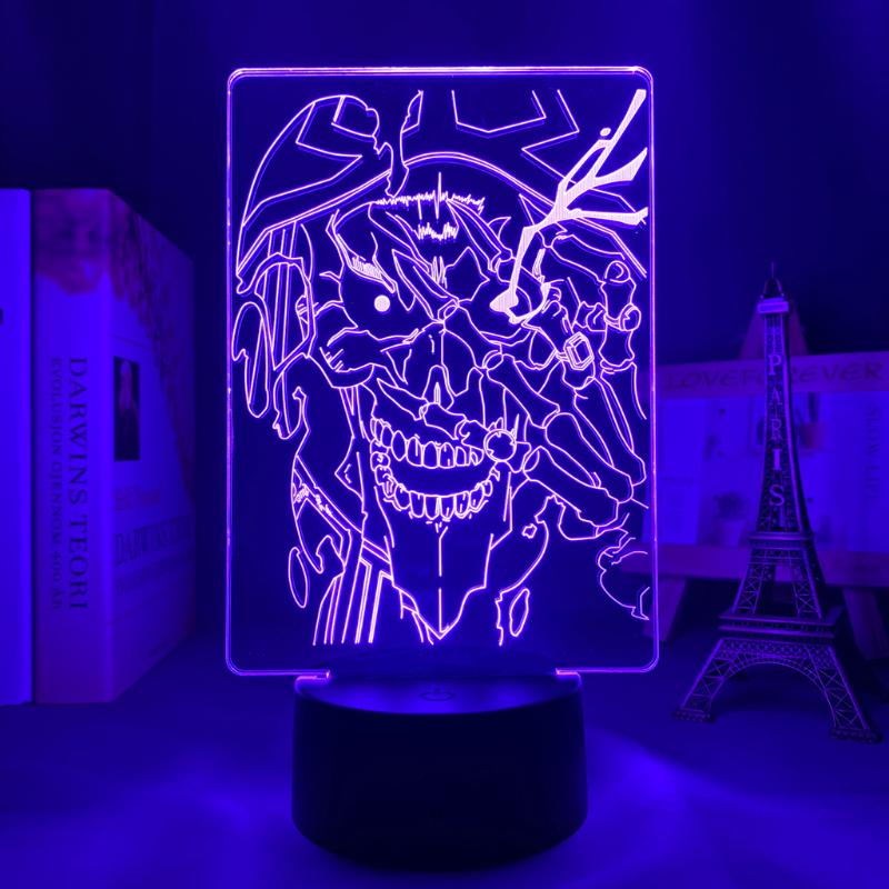 Night Light Featuring Overlord Ainz Ooal Gown Anime Design for Bedroom and Kids' Rooms, 3D LED Table Lamp as Birthday Gift