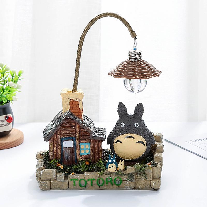 Night Light LED Cartoon Totoro Retro Decorative Lamp with Button Battery for Home and Holiday Gifts