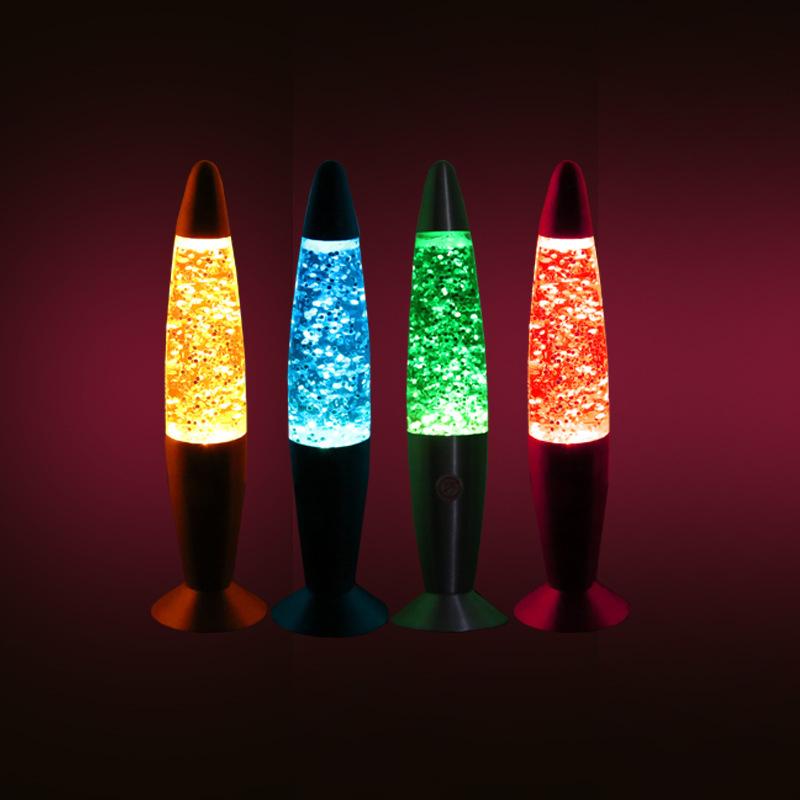 Night Lights 13'' Lava Lamp Wax Jellyfish Light 25W EU 220V Rocket Glitter Decorative Bedroom Bedside Romantic