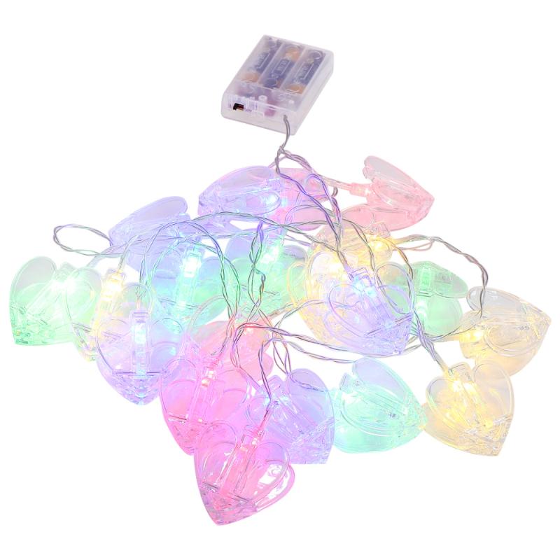 Night Lights 1pc LED Love Shape Clip String Light Po Decorative Lamp (White)