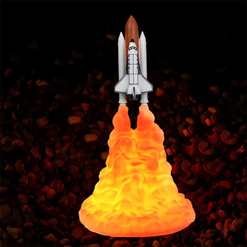 Night Lights 2021 S Space Lamp Rockets Shaped Bedroom Kids Room Decor Colorful Holiday Birthday Gift Nightlight
