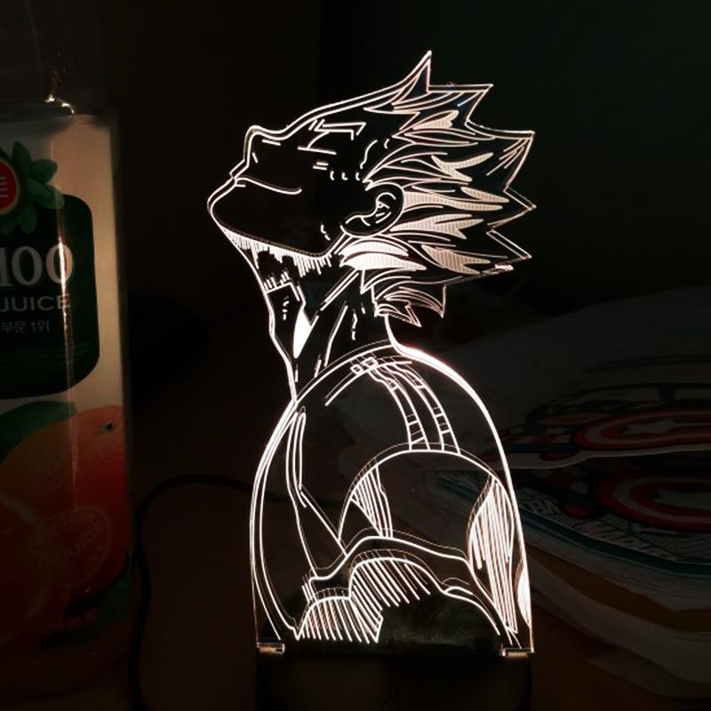 Night Lights 3D Anime Haikyuu Kotaro Bokuto Lamp for Kids' Bedroom Decor and Birthday Gifts